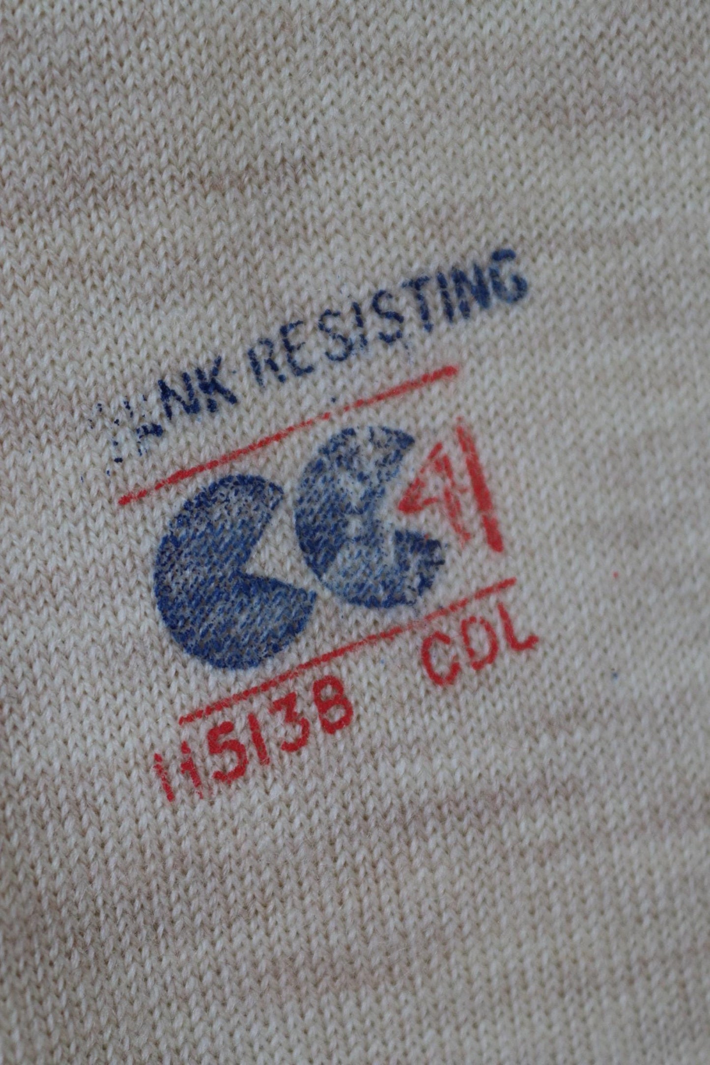 Vintage 1940s deadstock CC41 wool undershirt - WW2 clothing - Henley top - thermal layer - 37" chest