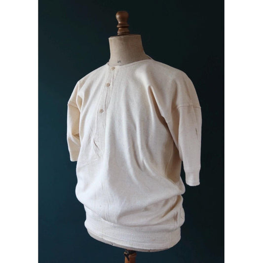 Vintage 1940s deadstock CC41 wool undershirt - WW2 clothing - Henley top - thermal layer - 44" chest