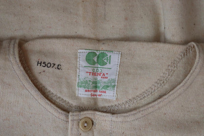 Vintage 1940s deadstock CC41 wool undershirt - WW2 clothing - Henley top - thermal layer - 44" chest