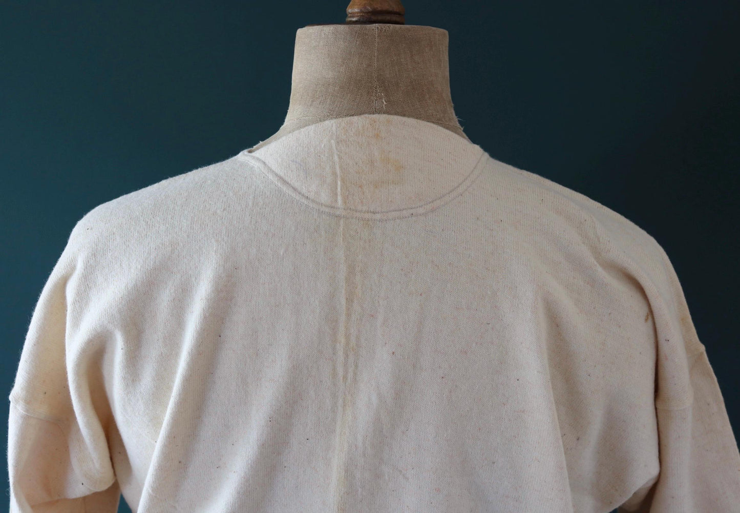 Vintage 1940s deadstock CC41 wool undershirt - WW2 clothing - Henley top - thermal layer - 47" chest