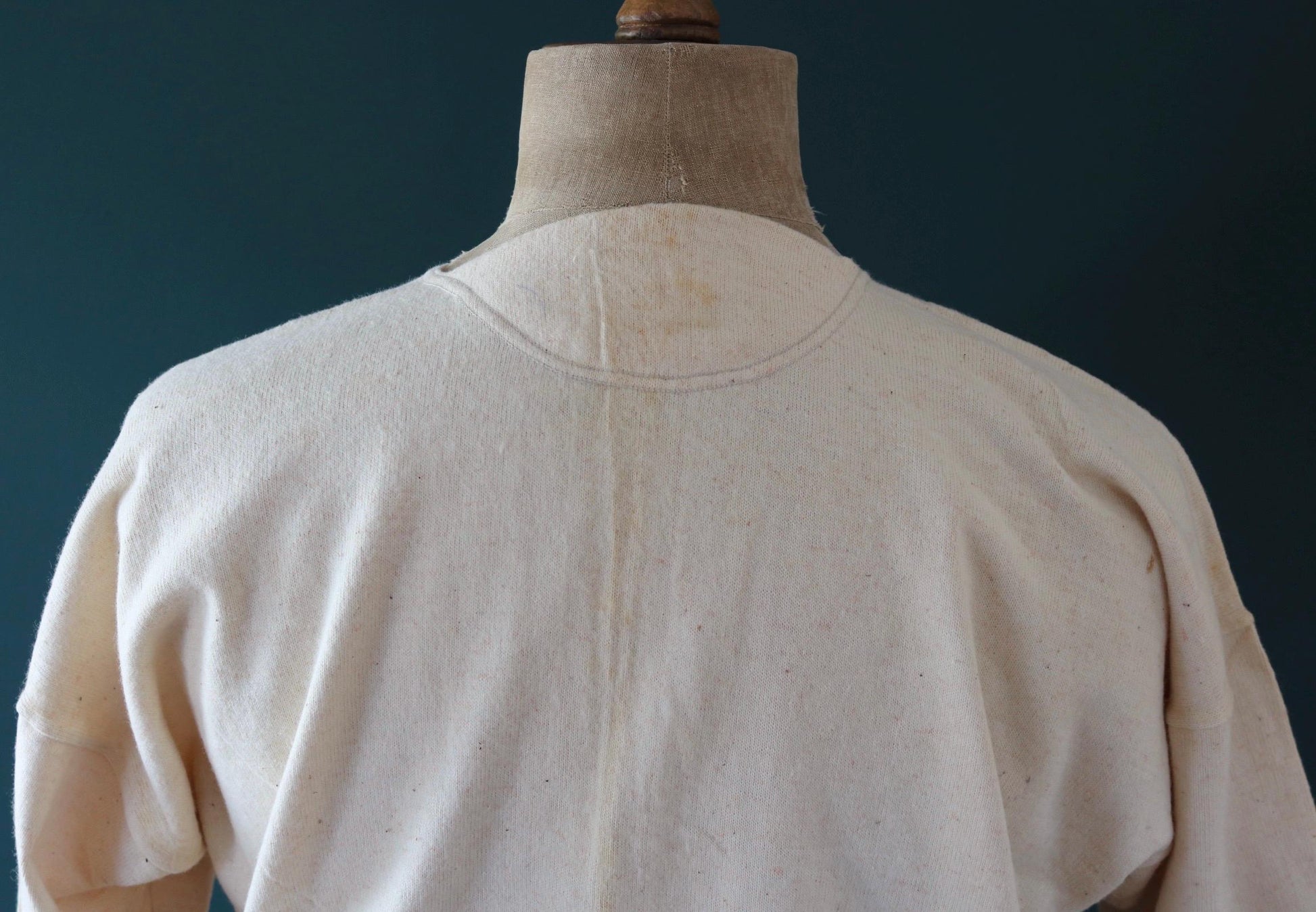 Vintage 1940s deadstock CC41 wool undershirt - WW2 clothing - Henley top - thermal layer - 47" chest
