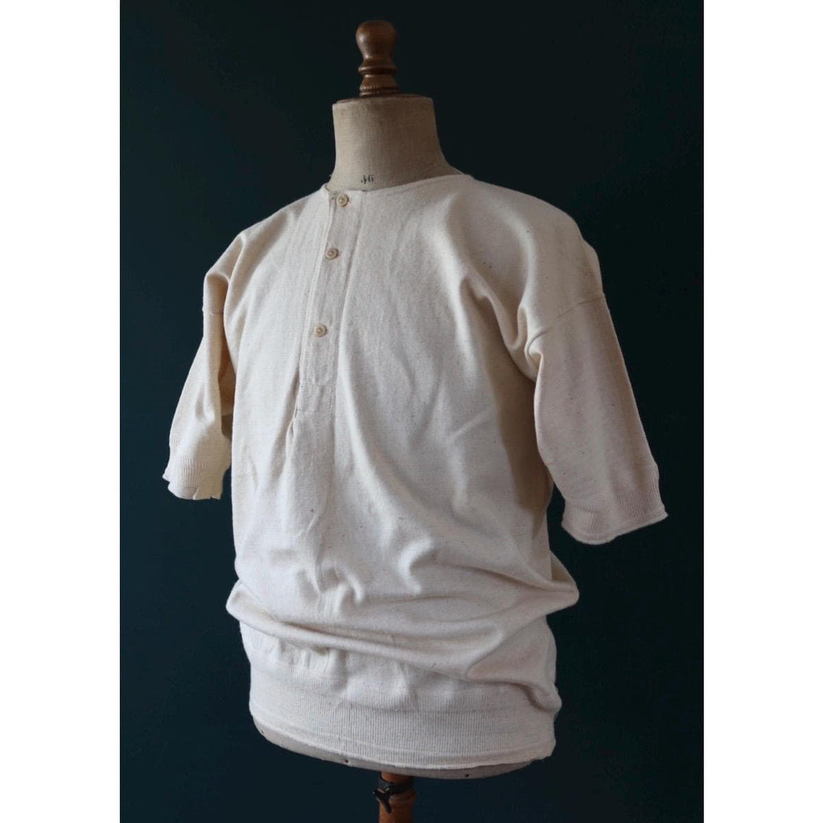 Vintage 1940s deadstock CC41 wool undershirt - WW2 clothing - Henley top - thermal layer - 44" chest