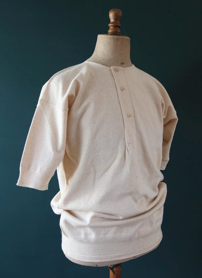 Vintage 1940s deadstock CC41 wool undershirt - WW2 clothing - Henley top - thermal layer - 44" chest