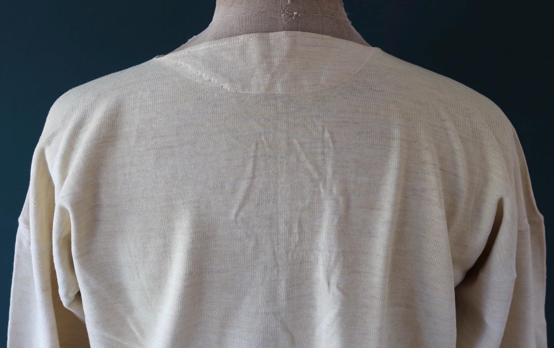 Vintage 1940s wool undershirt - WW2 clothing - Henley top - thermal layer - 44" chest