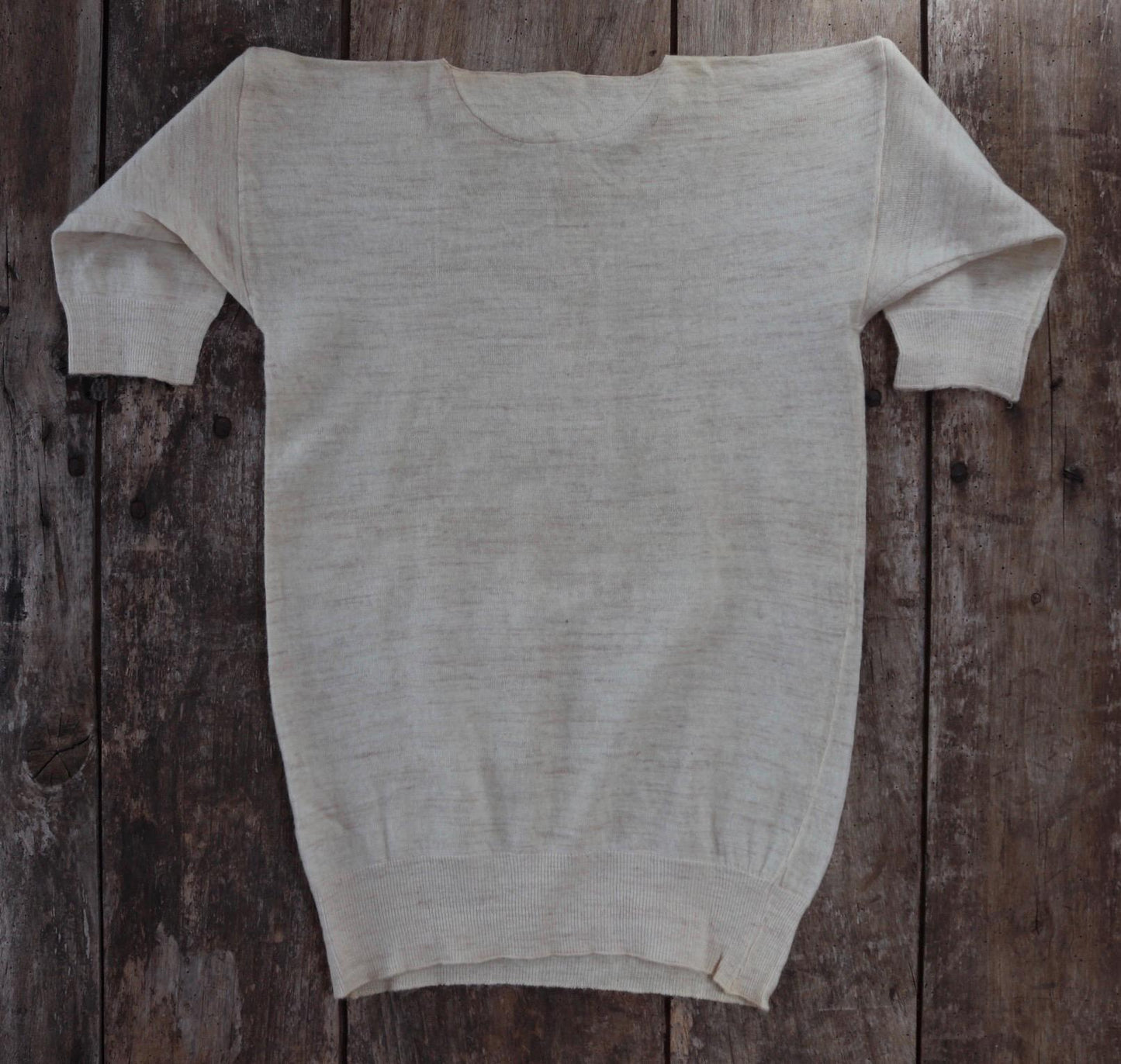 Vintage 1940s deadstock wool undershirt - WW2 clothing - Henley top - thermal layer - 35" chest