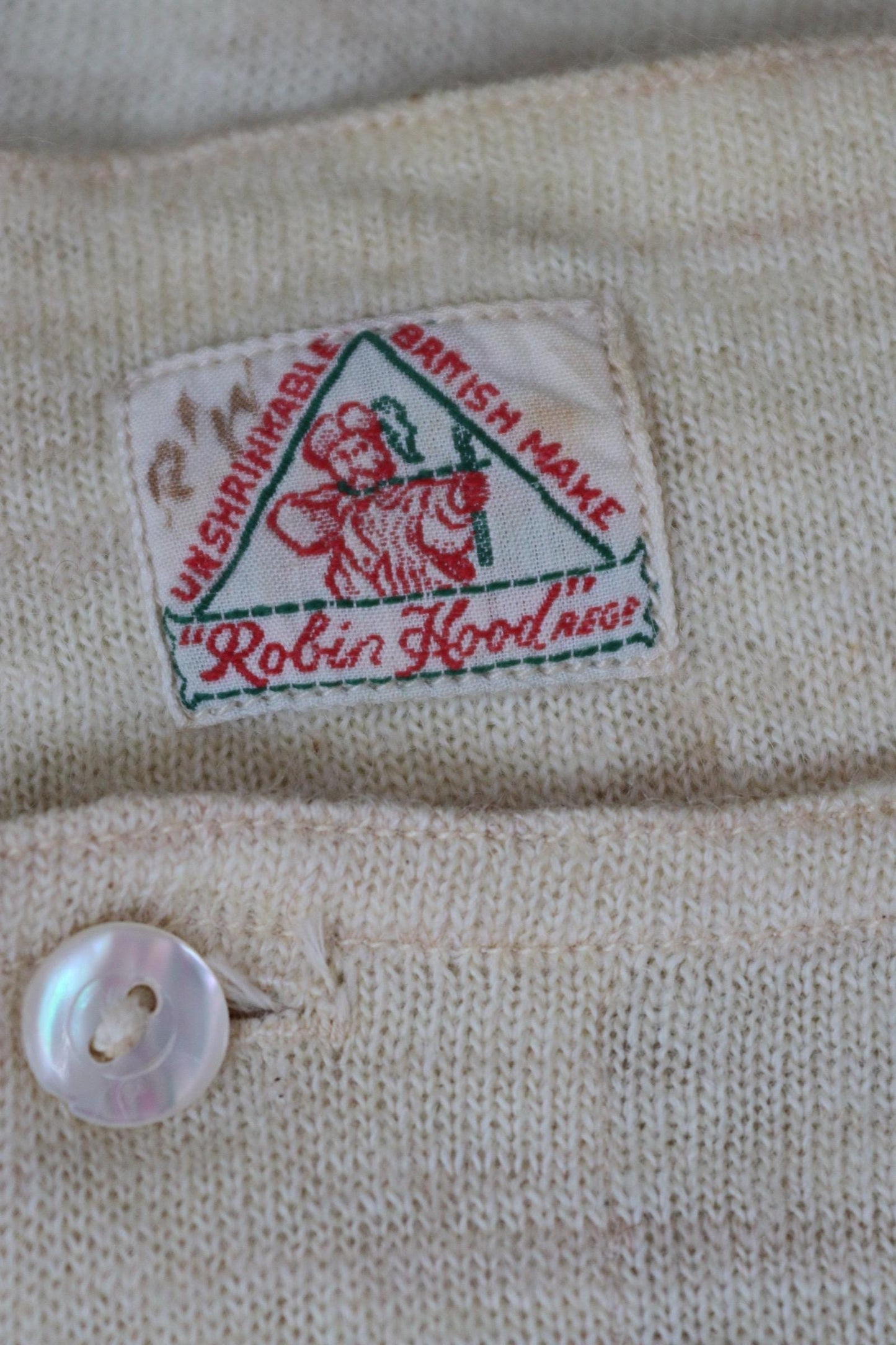 Vintage 1940s deadstock wool undershirt - WW2 clothing - Henley top - thermal layer - 35" chest
