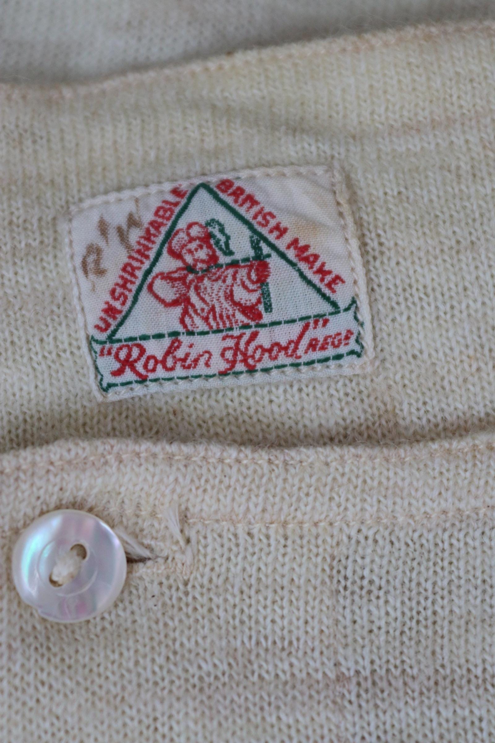 Vintage 1940s deadstock wool undershirt - WW2 clothing - Henley top - thermal layer - 35" chest