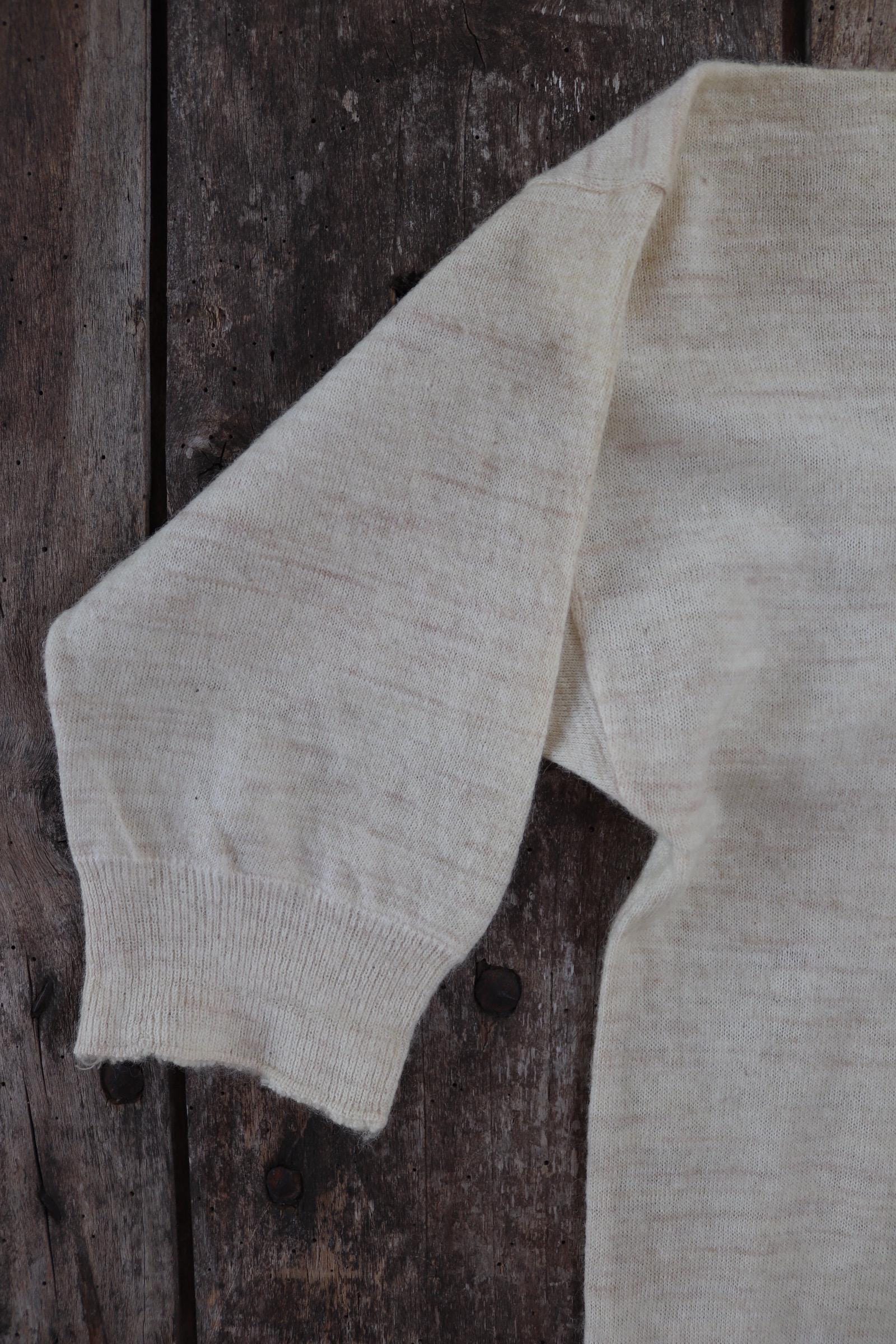 Vintage 1940s deadstock wool undershirt - WW2 clothing - Henley top - thermal layer - 35" chest