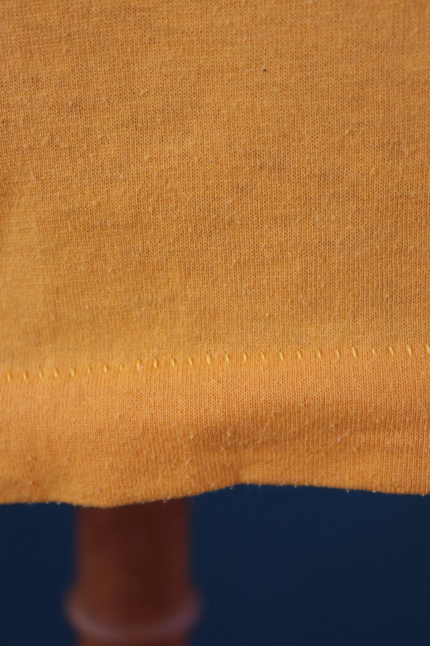 Vintage 1990s single stitch t shirt - golden yellow tee - flock print - 44” chest