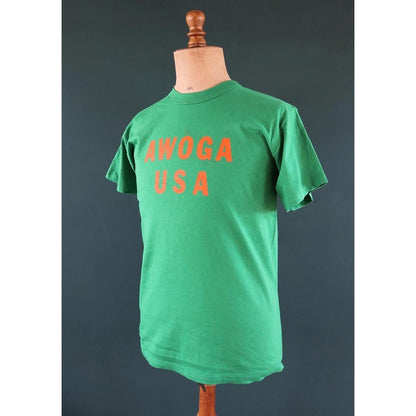 Vintage 1990s t shirt - single stitch - Awoga USA print - 40” chest