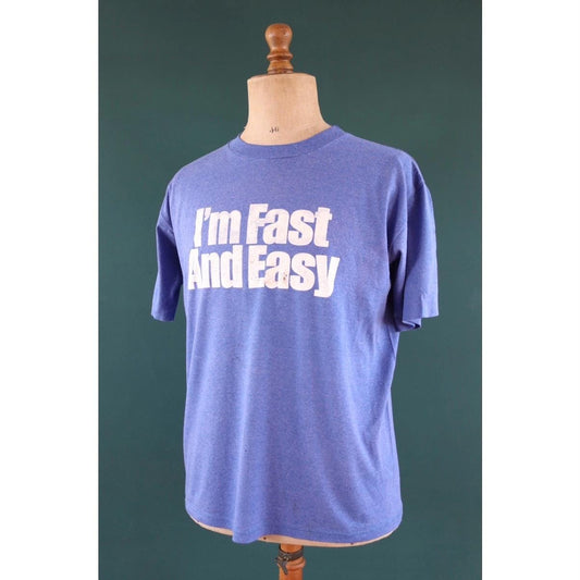 Vintage 1990s Fast and Easy t shirt - construction advertising - 45” chest