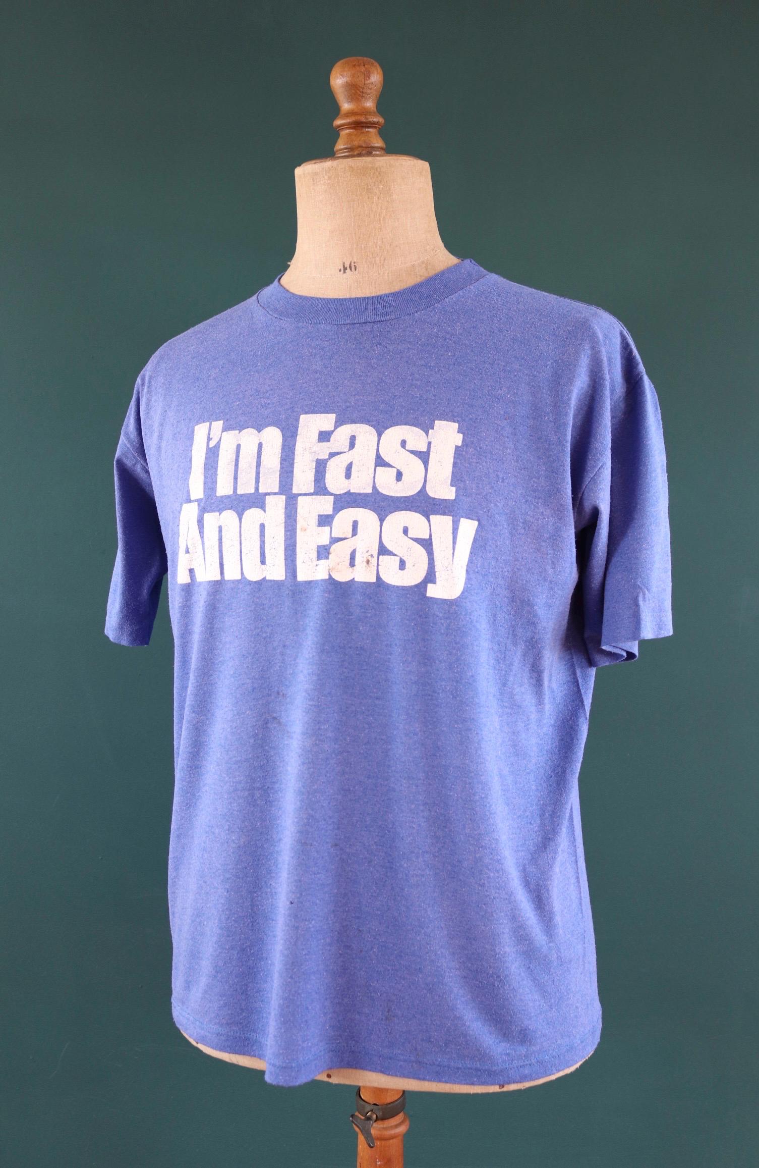 Vintage 1990s Fast and Easy t shirt - construction advertising - 45” chest