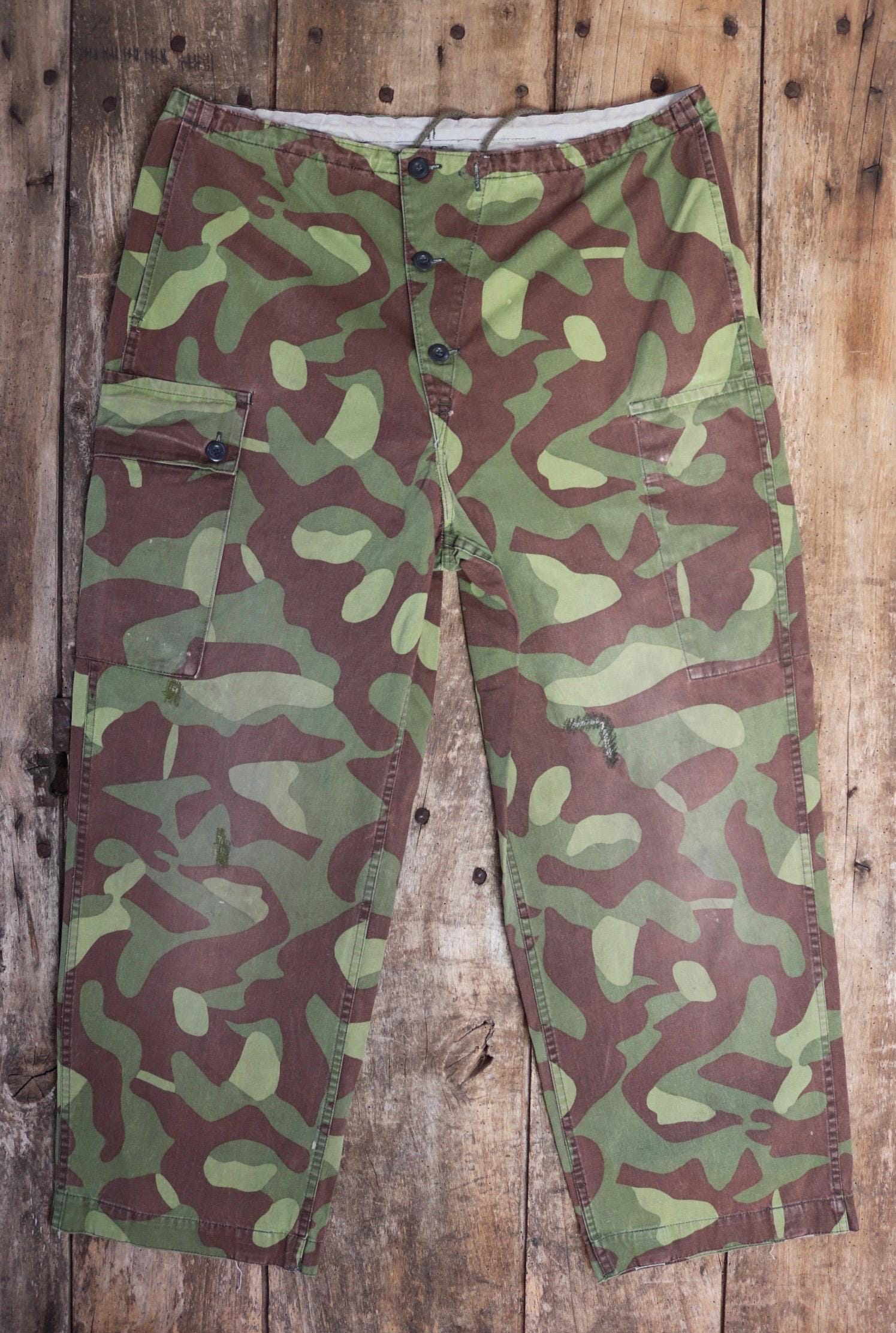 Vintage 1980s Finnish M62 camo trousers - windproof paratrooper pants - 38” x 28”