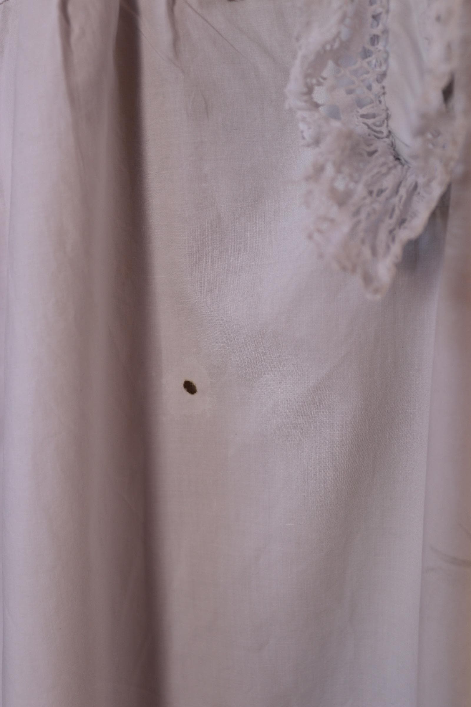 Antique 1800s Victorian white cotton nightgown - vintage 1900s dress - cottagecore - handmade lace - 48” chest