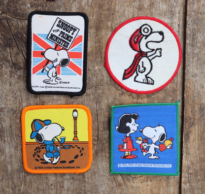 Vintage 1980s Snoopy patches - Peanuts embroidered badges - deadstock - Red Baron