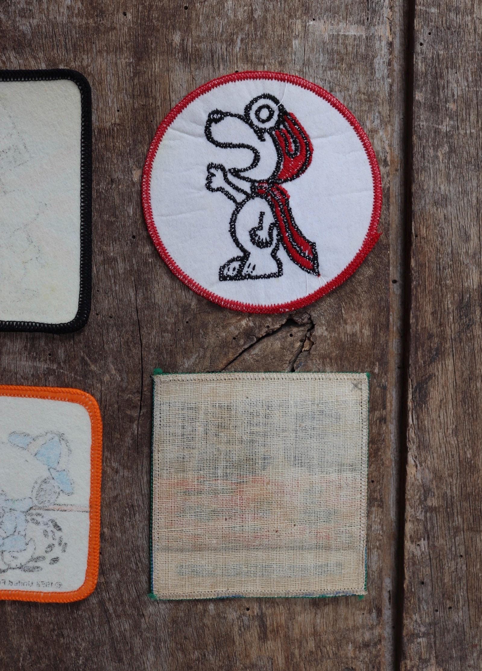 Vintage 1980s Snoopy patches - Peanuts embroidered badges - deadstock - Red Baron