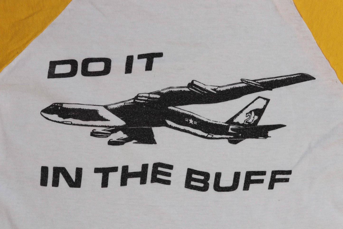 Vintage 1980s baseball t shirt - single stitch - do it in the buff print - 33” chest