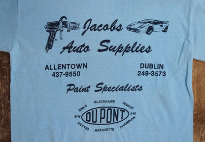 Vintage 1980s t shirt - single stitch - sports car mechanic print - 33” chest