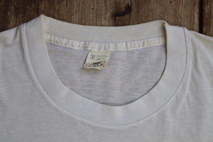 Vintage 1980s t shirt - single stitch - rock n roll print - 36” chest