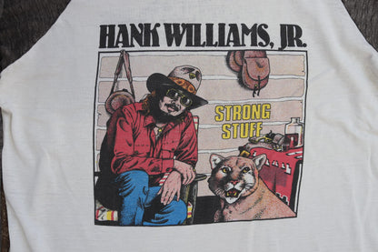 Vintage 1980s Hank Williams Jr t shirt - single stitch - tour tee - 41” chest