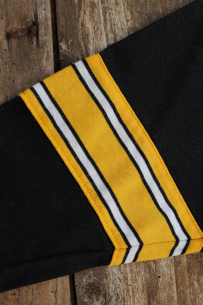 Vintage 1980s Steelers durene shirt - American football - black yellow nylon top - NFL sportswear - 34” chest