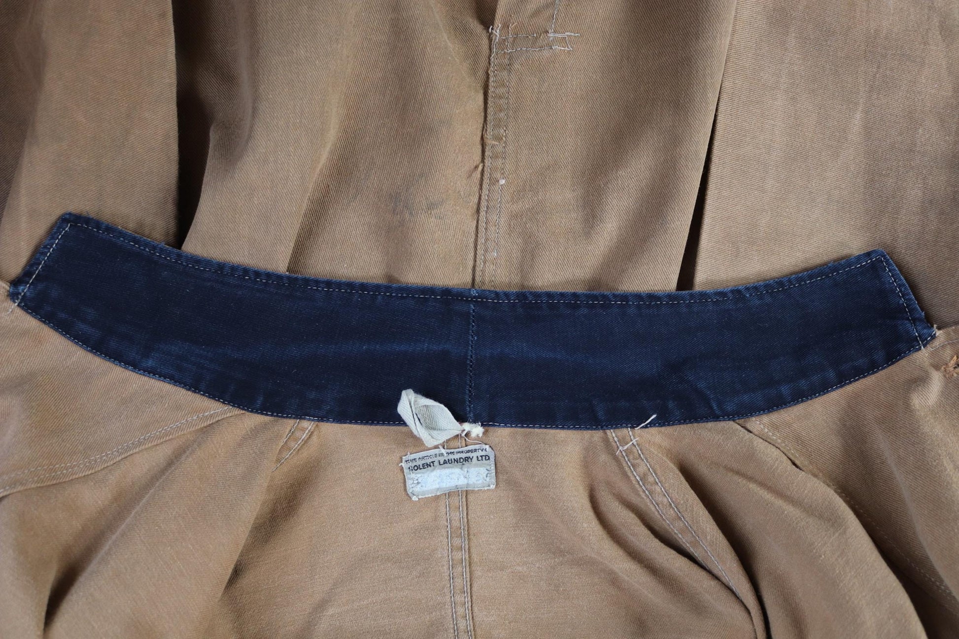 Vintage 1940s British workwear jacket - brown cotton twill - factory coat - shop overalls - 45” chest