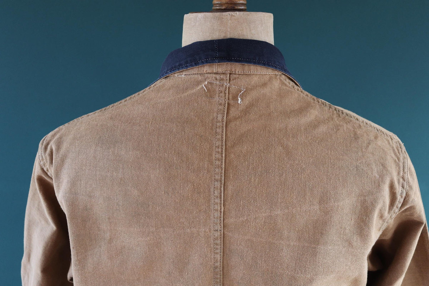 Vintage 1940s British workwear jacket - brown cotton twill - factory coat - shop overalls - 45” chest