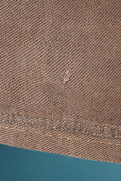 Vintage 1940s British workwear jacket - brown cotton twill - factory coat - shop overalls - 45” chest