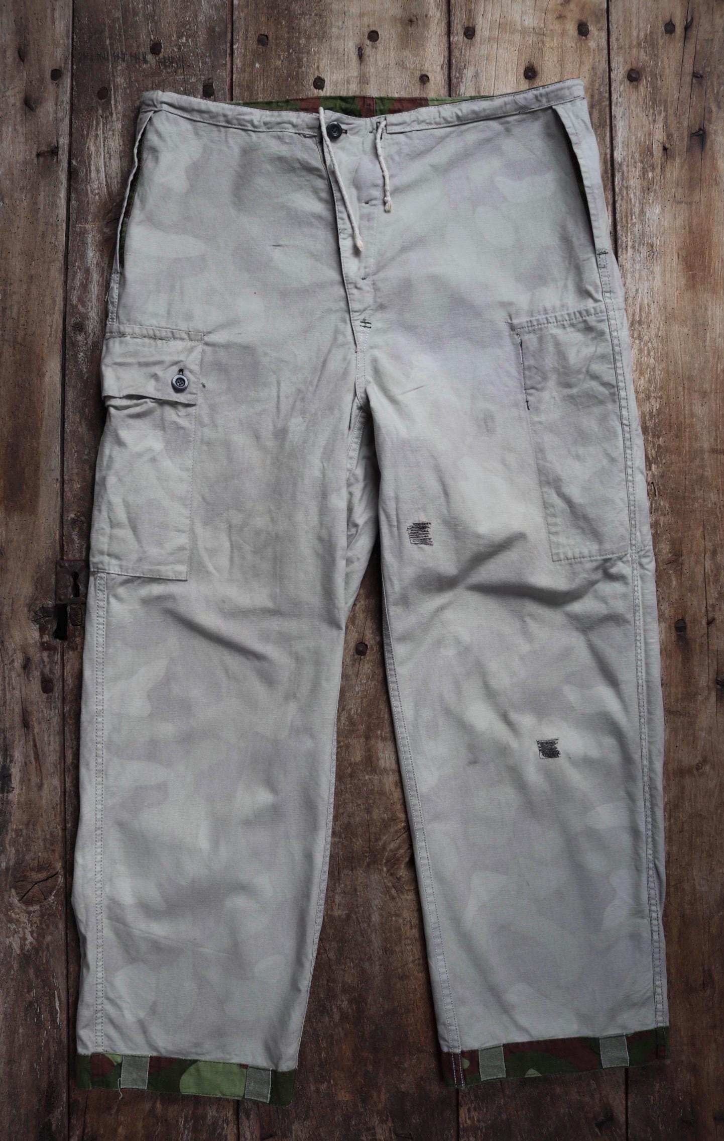 Vintage 1980s Finnish M62 camo trousers - windproof paratrooper pants - 39” x 29”
