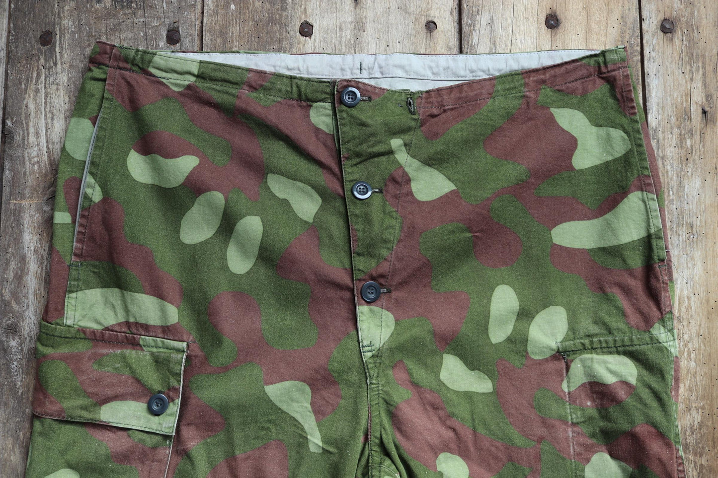 Vintage 1980s Finnish M62 camo trousers - windproof paratrooper pants - 39” x 29”