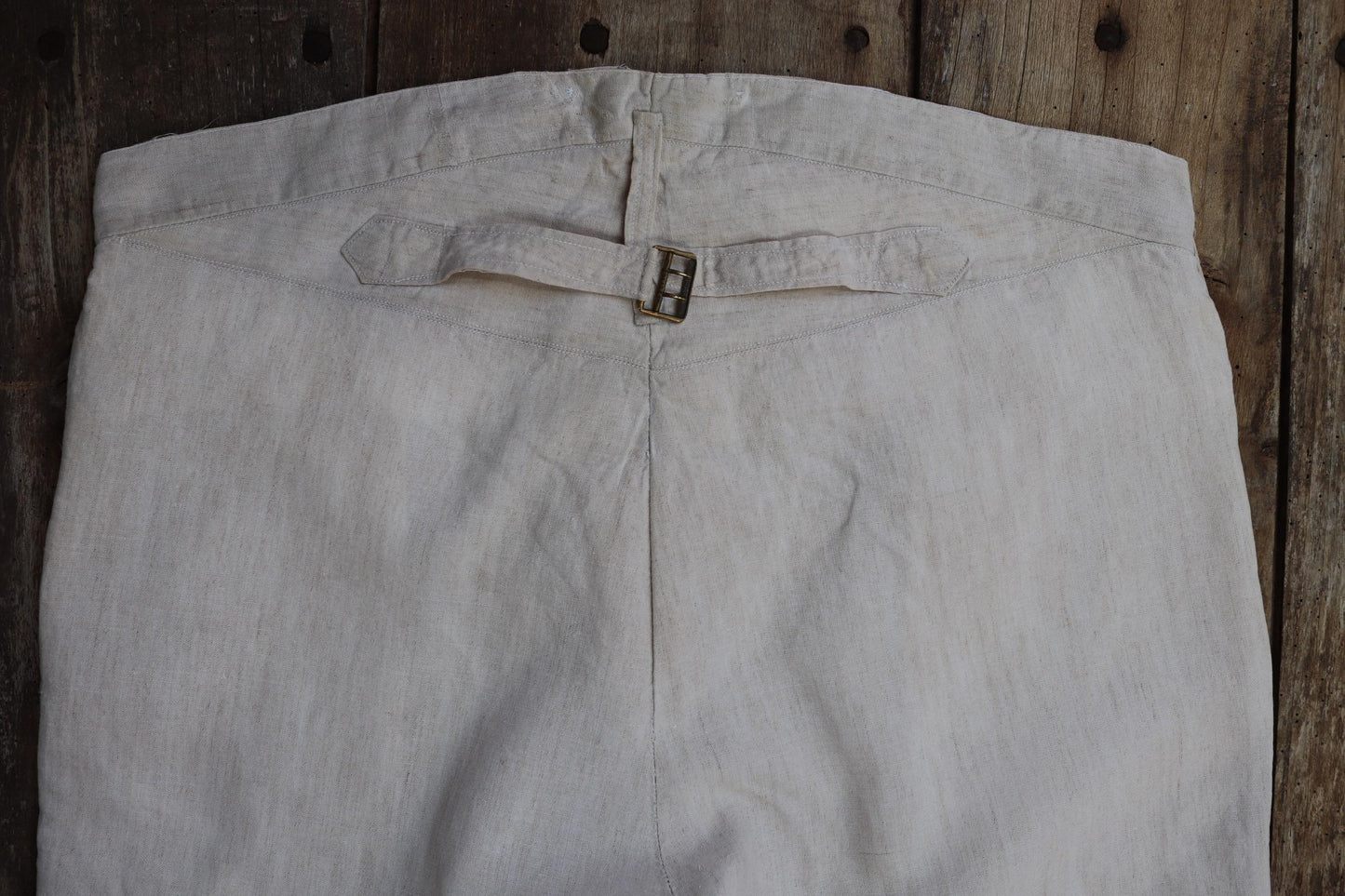 Vintage 1930s French linen suit - jacket and trousers - double breasted - buckle back pants - riviera - 38” x 28” - 44” chest