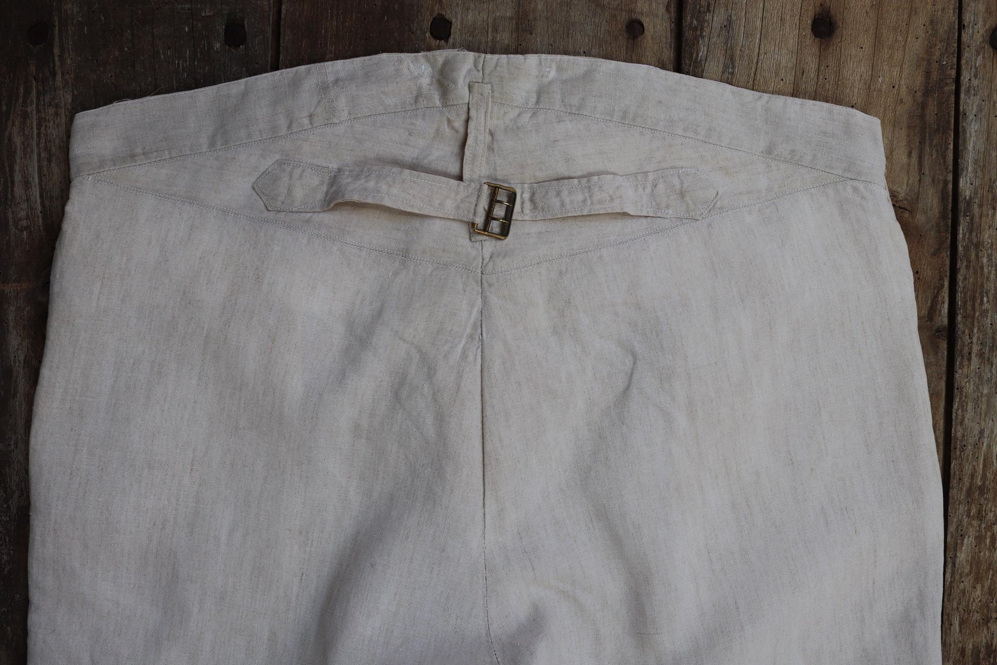 Vintage 1930s French linen suit - jacket and trousers - double breasted - buckle back pants - riviera - 38” x 28” - 44” chest