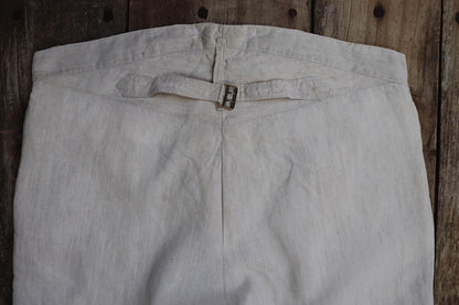 Vintage 1930s French linen suit - jacket and trousers - double breasted - buckle back pants - riviera - 38” x 28” - 44” chest