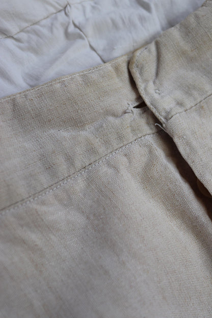 Vintage 1930s French linen suit - jacket and trousers - double breasted - buckle back pants - riviera - 38” x 28” - 44” chest