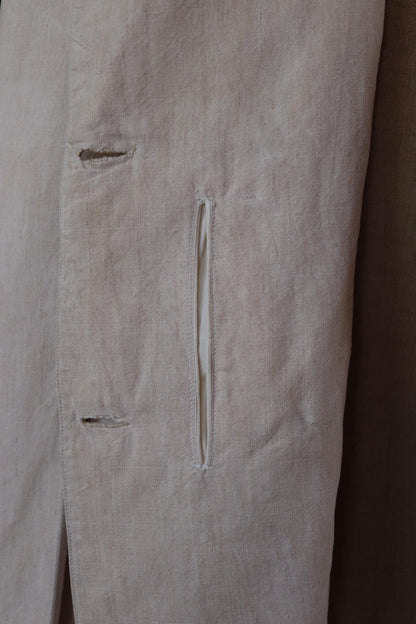 Vintage 1930s French linen suit - jacket and trousers - double breasted - buckle back pants - riviera - 38” x 28” - 44” chest