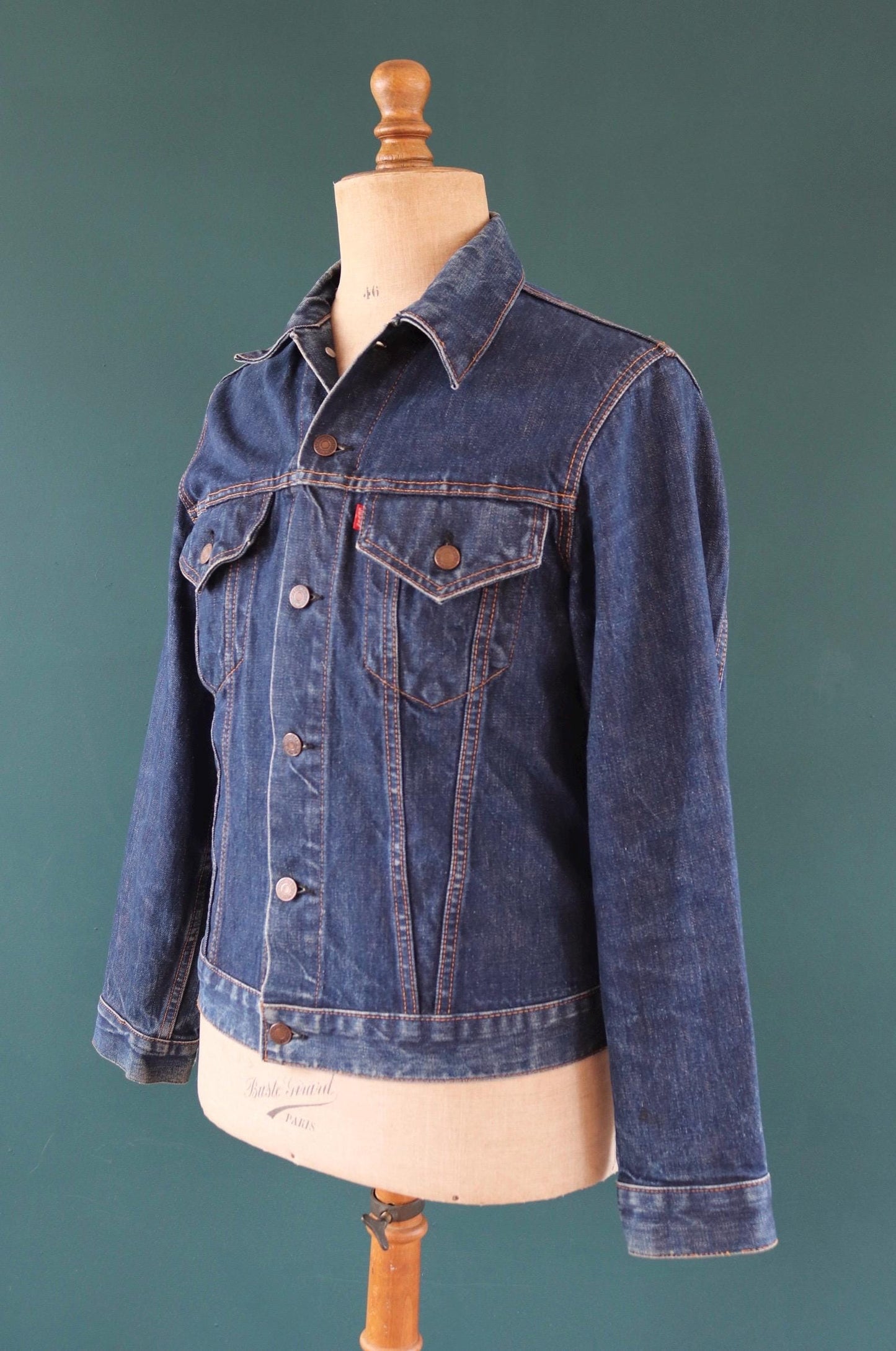 Vintage 1960s Levis big E denim jacket - Levi Strauss red tab - type 3 - trucker workwear -40” chest