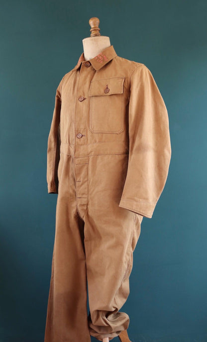 Vintage 1940s CC41 Shell coveralls - British workwear - rare petrolania - Shell Mex embroidery - 41” chest - 37” x 31”