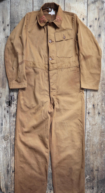 Vintage 1940s CC41 Shell coveralls - British workwear - rare petrolania - Shell Mex embroidery - 41” chest - 37” x 31”