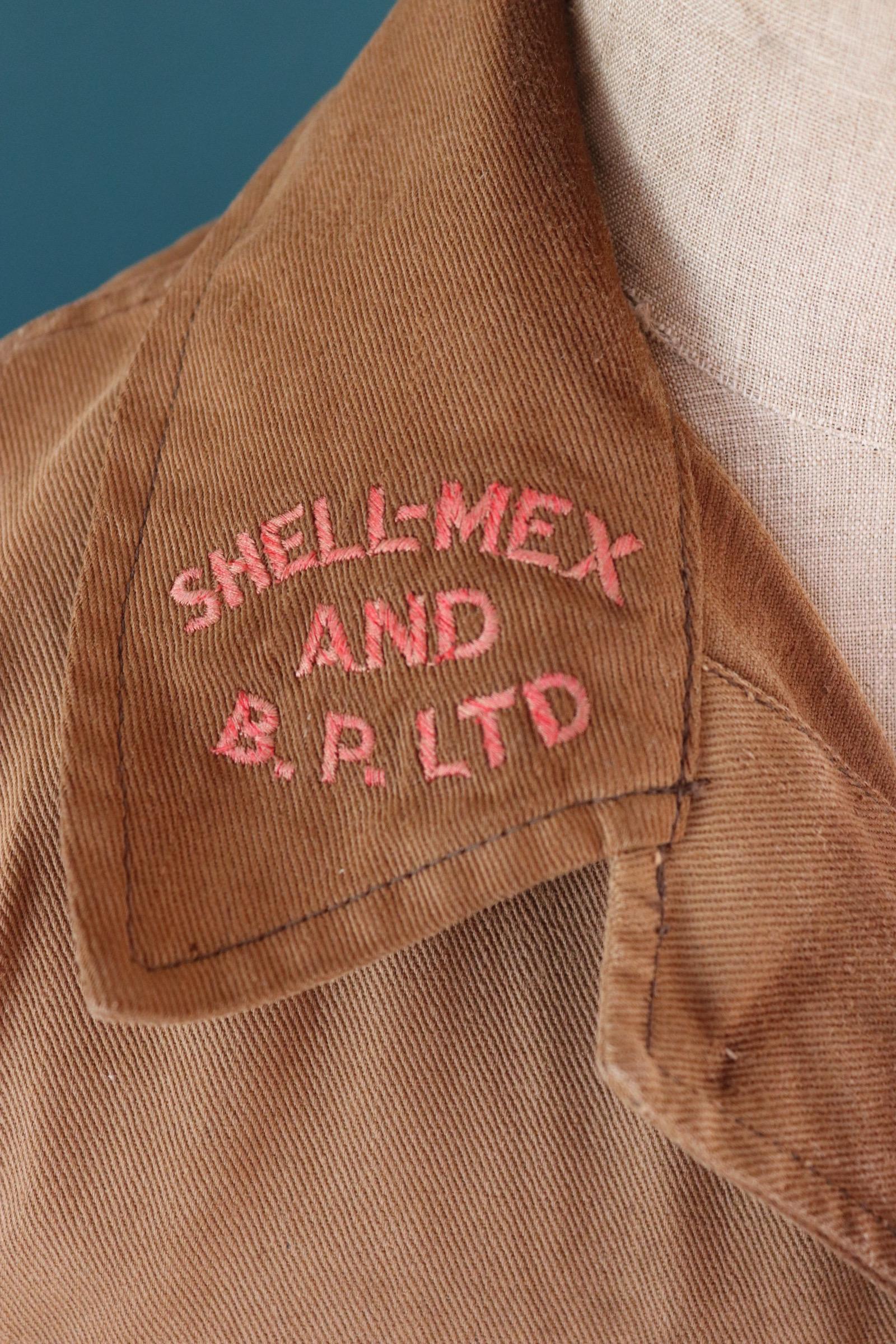 Vintage 1940s CC41 Shell coveralls - British workwear - rare petrolania - Shell Mex embroidery - 41” chest - 37” x 31”