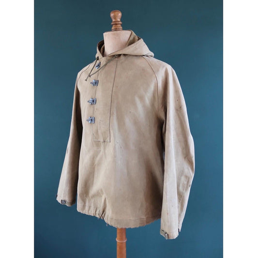 Vintage 1940s US Navy wet weather parka - WW2 USN smock - naval deck jacket - military anorak - 54” chest