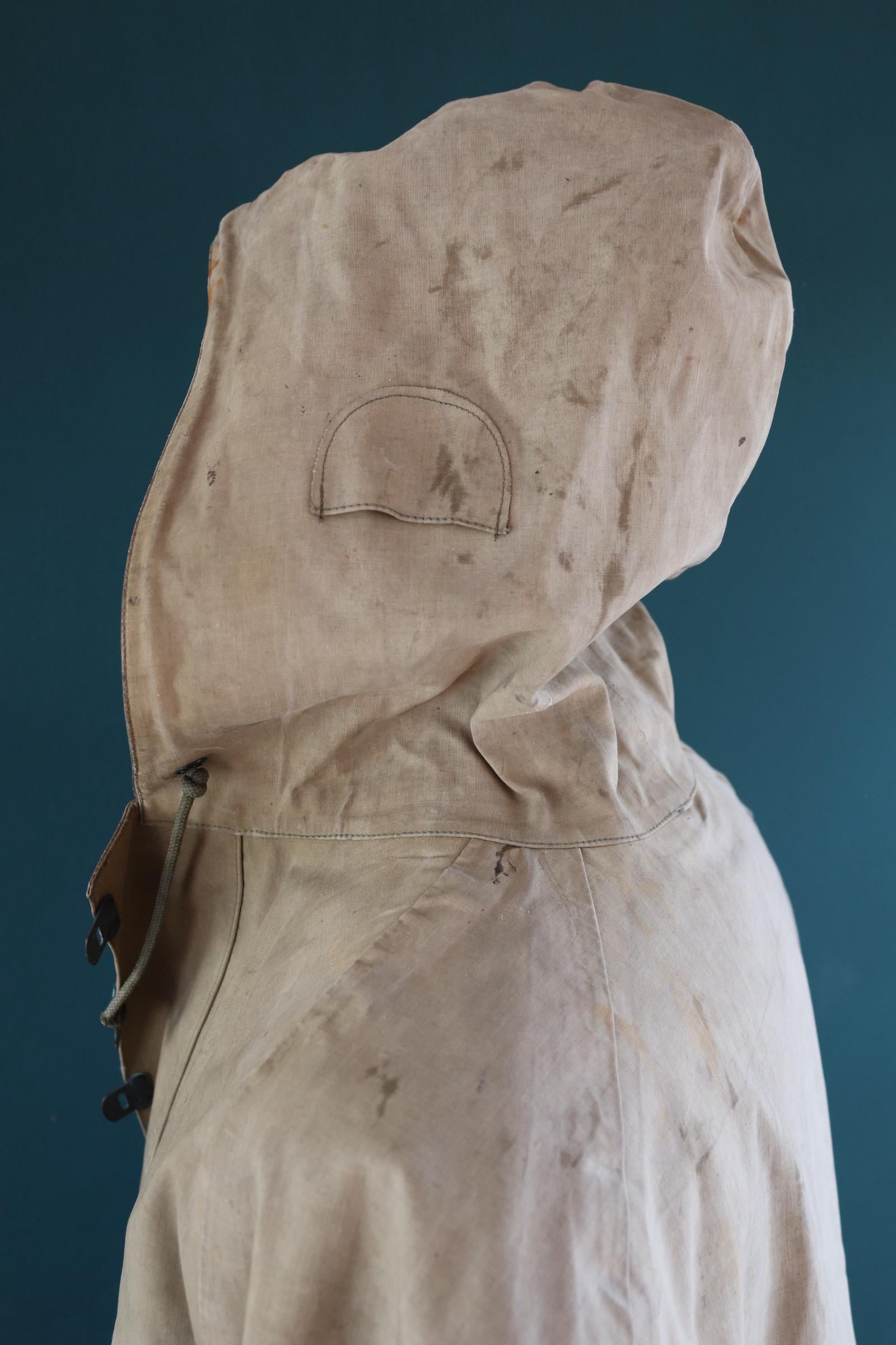 Vintage 1940s US Navy wet weather parka - WW2 USN smock - naval deck jacket - military anorak - 54” chest