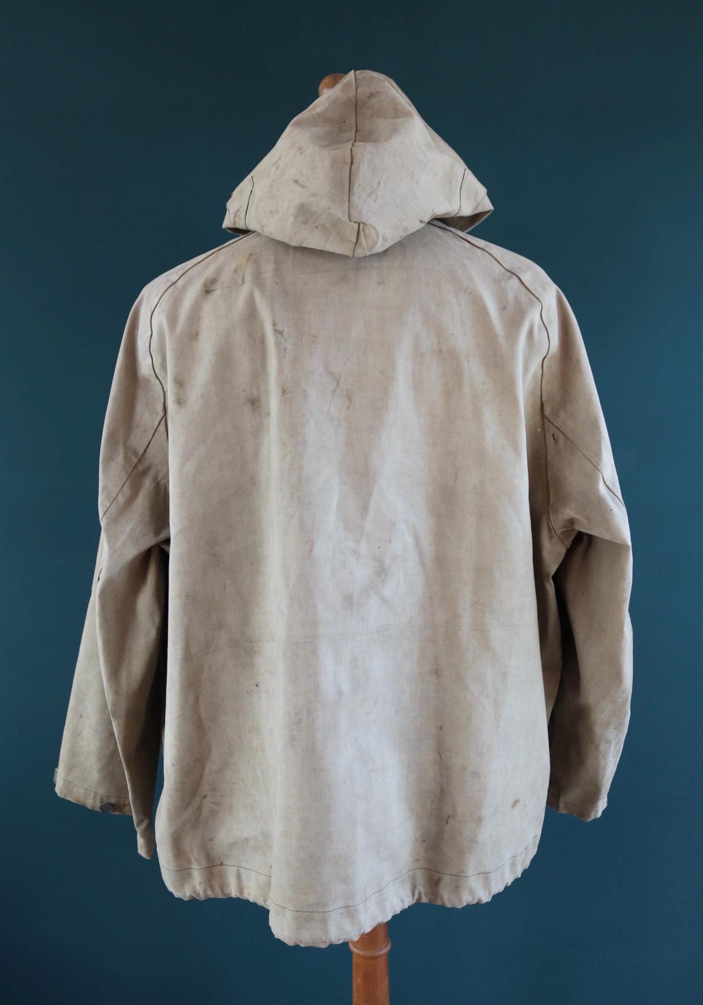 Vintage 1940s US Navy wet weather parka - WW2 USN smock - naval deck jacket - military anorak - 54” chest