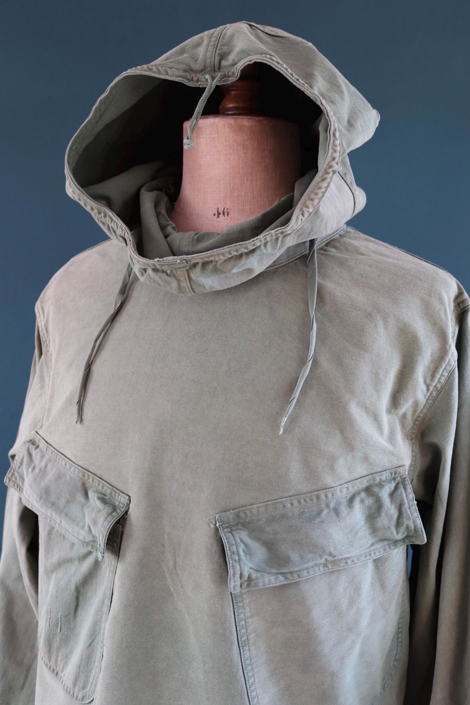Vintage 1940s US Navy gunners smock - wet weather parka - WW2 USN - naval deck jacket - military anorak - 50” chest
