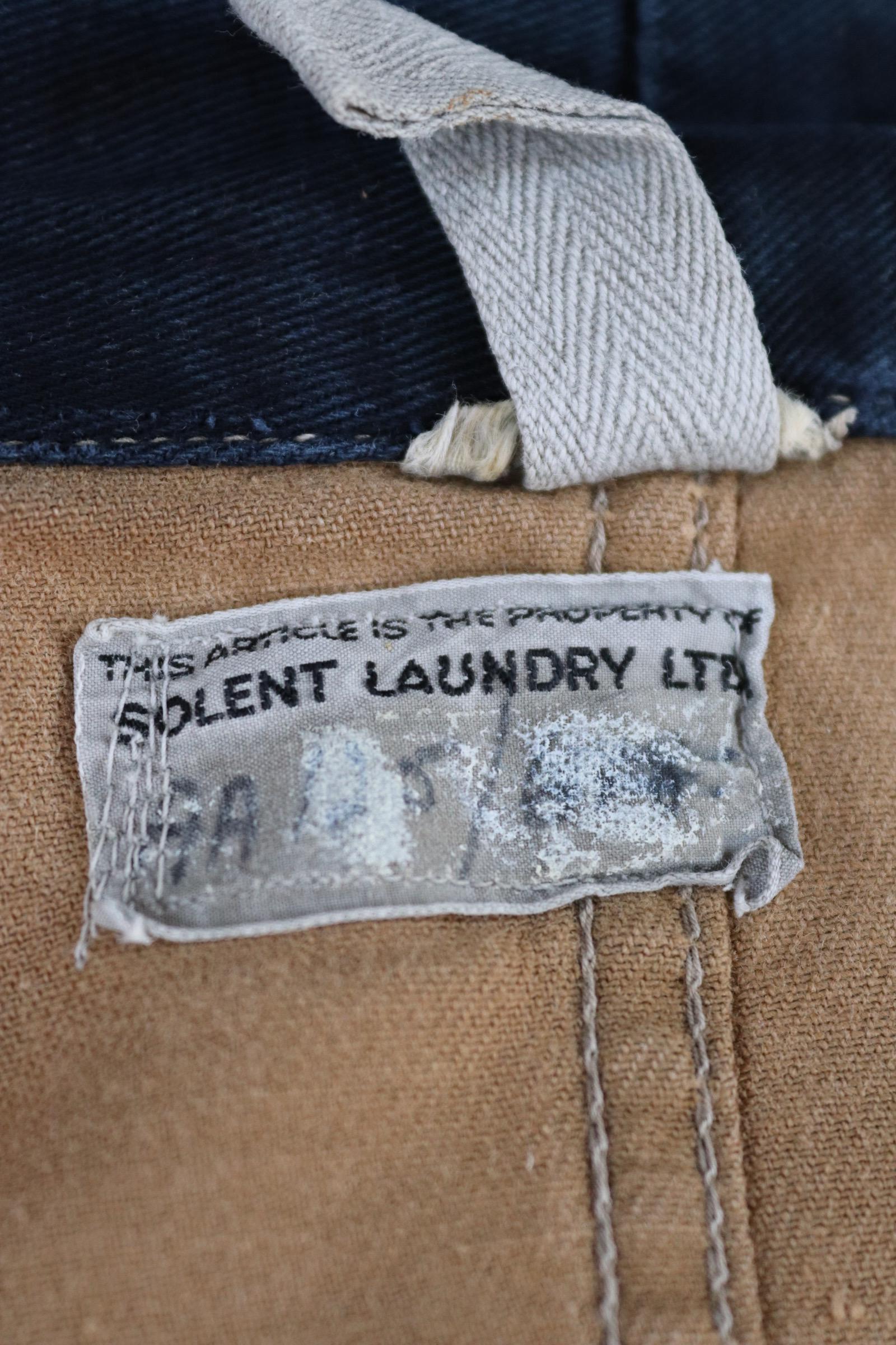 Vintage 1940s British workwear jacket - prison arrows - brown cotton twill - factory coat - shop overalls - 48” chest