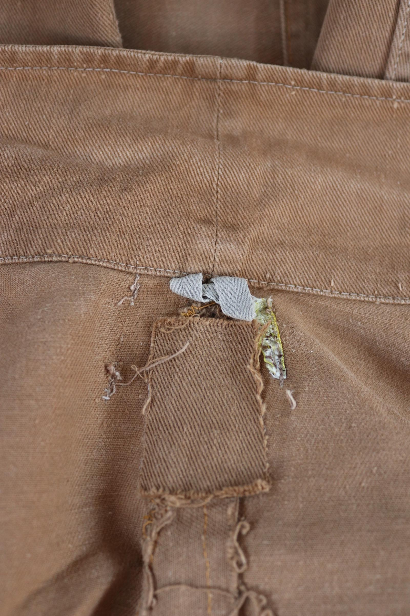 Vintage 1940s British workwear jacket - prison arrows - brown cotton twill - factory coat - shop overalls - 50” chest