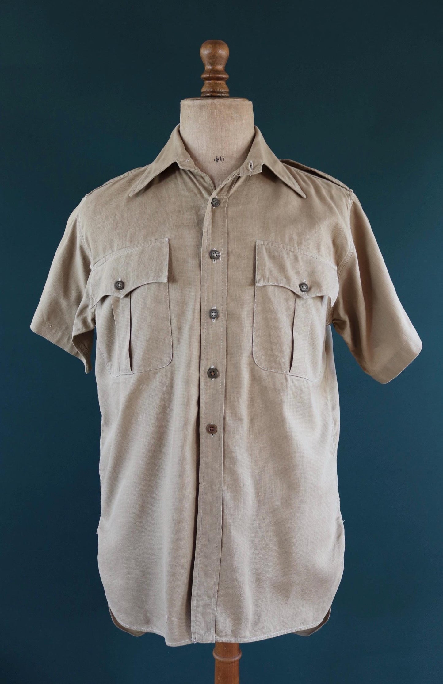 Vintage 1940s British army cotton Aertex shirt - original WW2 - 44” chest