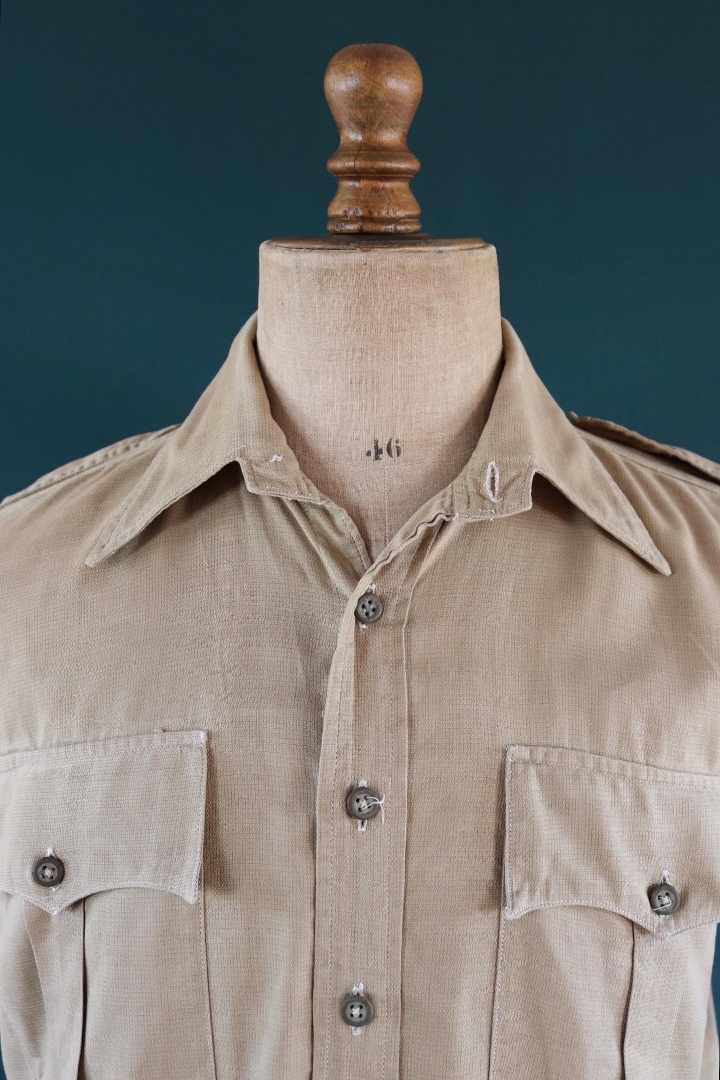 Vintage 1940s British army cotton Aertex shirt - original WW2 - 44” chest