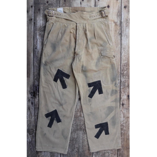 Vintage 1960s British army Gurkha trousers - military pleated pants - 33" x 28"