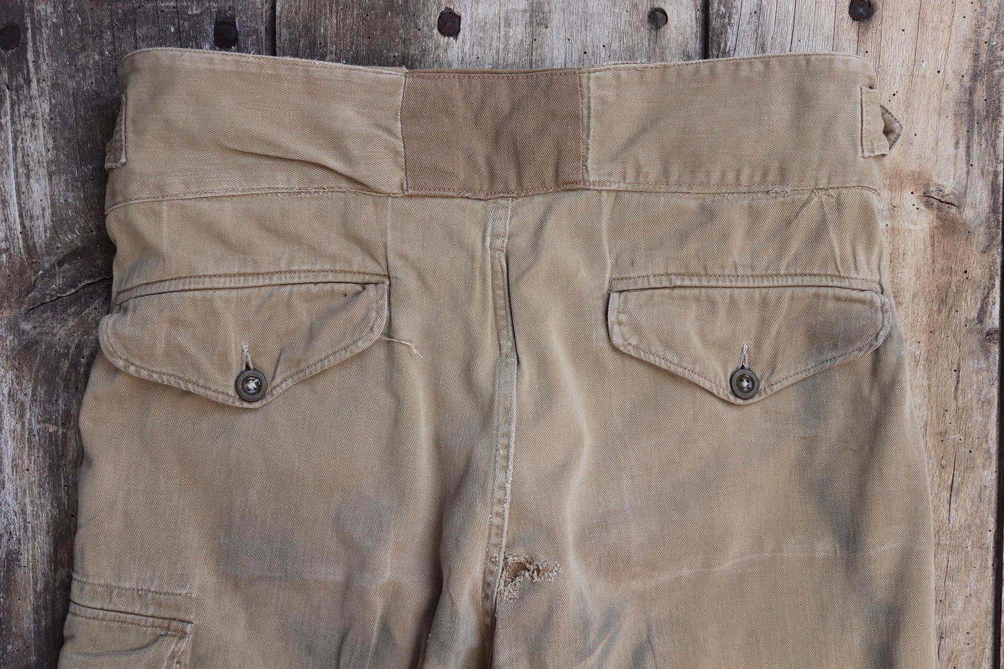 Vintage 1960s British army Gurkha trousers - military pleated pants - 33" x 28"