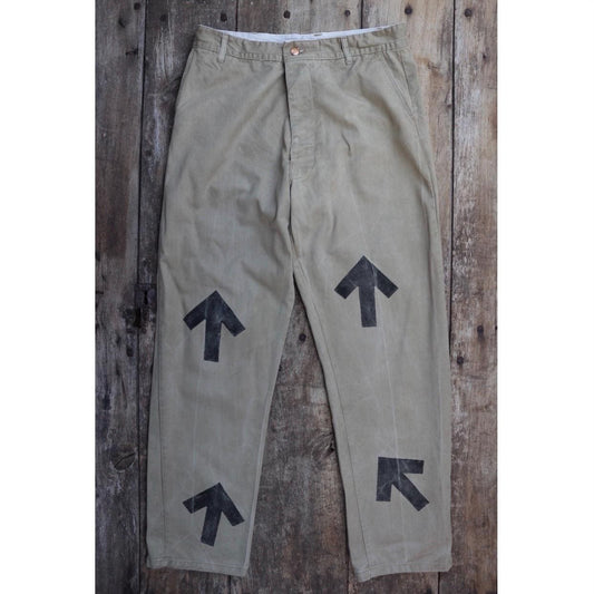 Vintage 1970s British style chinos - military trousers - prison arrows - 33" x 31"